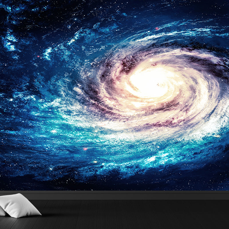 Contemporary Boys Mural Decal Miraculous Stars Spiral Scenery Blue Wall Covering Clearhalo 'Wall Decor' 'Wall Mural' 1689580