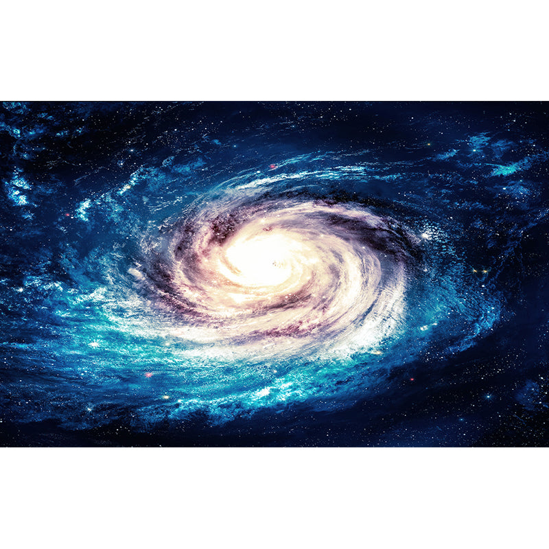 Contemporary Boys Mural Decal Miraculous Stars Spiral Scenery Blue Wall Covering Clearhalo 'Wall Decor' 'Wall Mural' 1689582