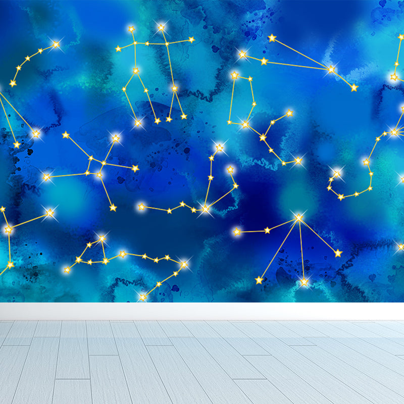 Home Decor Starry Sky Mural Decal Customized Contemporary Wall Covering for Kitchen Blue Design 4 Clearhalo 'Wall Decor' 'Wall Mural' 1689599