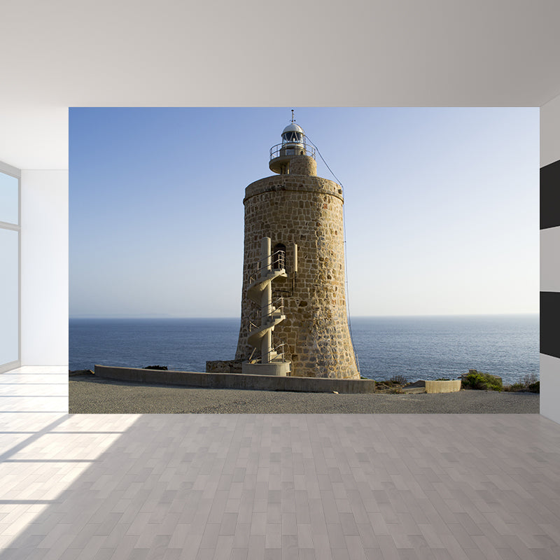 Fabulous Lighthouse Mural Wallpaper for Living Room, Blue, Custom Size Available Blue Design 1 Clearhalo 'Wall Decor' 'Wall Mural' 1689619