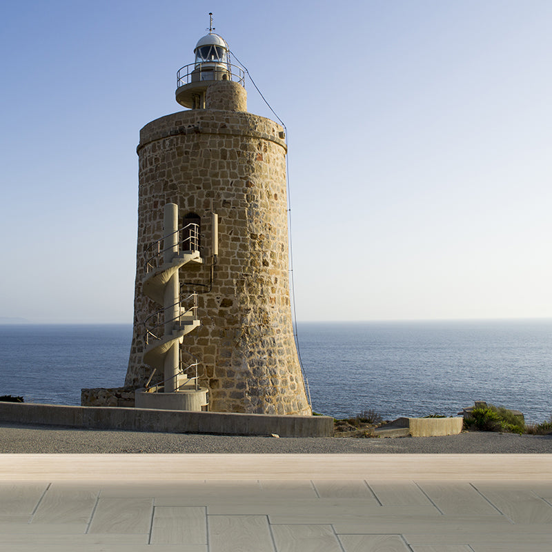 Fabulous Lighthouse Mural Wallpaper for Living Room, Blue, Custom Size Available Clearhalo 'Wall Decor' 'Wall Mural' 1689620