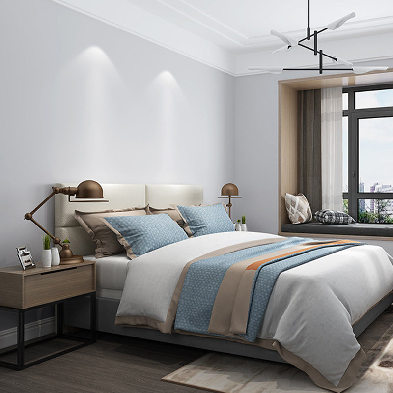 Solid Color Wallpaper Roll Stain-Proof Contemporary Living Room Wall Art, 54.2-sq ft Grey 1 Set Clearhalo 'Modern wall decor' 'Modern' 'Wallpaper' Wall Decor' 1689648