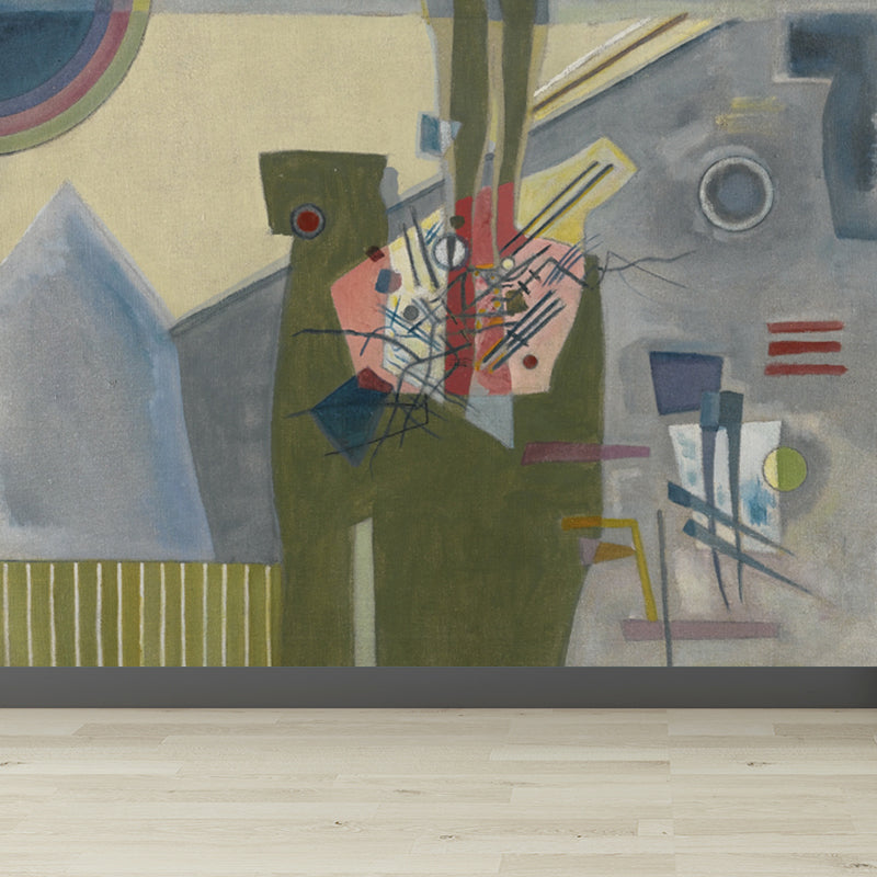 Indoor Decor Painting Mural Decal Personalized Modern Aesthetics Wall Art for Bedroom Light Gray Clearhalo 'Wall Decor' 'Wall Mural' 1689650