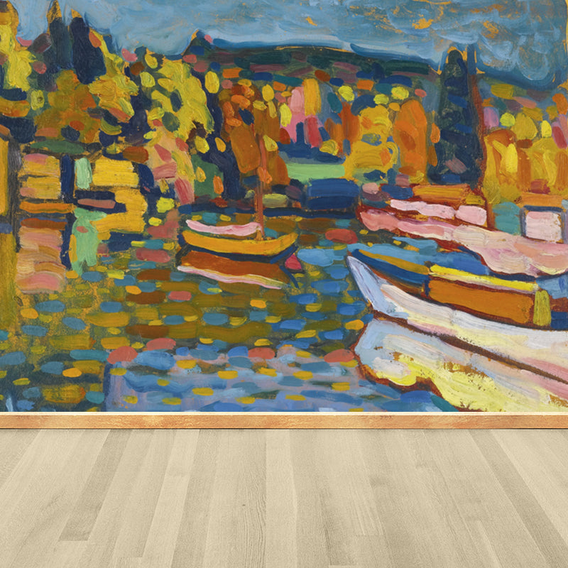 Indoor Decor Painting Mural Decal Personalized Modern Aesthetics Wall Art for Bedroom Orange Clearhalo 'Wall Decor' 'Wall Mural' 1689655