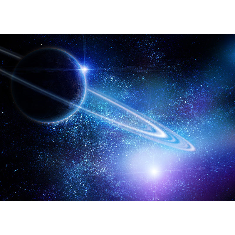 Mystical Planet Wall Mural Contemporary Non-Woven Cloth Wall Covering in Dark Blue Clearhalo 'Wall Decor' 'Wall Mural' 1689673