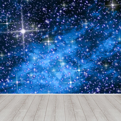 Dark Blue Nebula Mural Wallpaper Space Modern Washable Wall Covering for Kitchen Dark Blue Design 1 Clearhalo 'Wall Decor' 'Wall Mural' 1689710