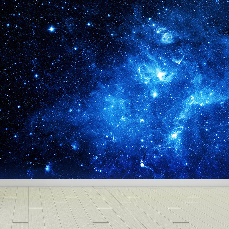 Dark Blue Nebula Mural Wallpaper Space Modern Washable Wall Covering for Kitchen Dark Blue Design 2 Clearhalo 'Wall Decor' 'Wall Mural' 1689715