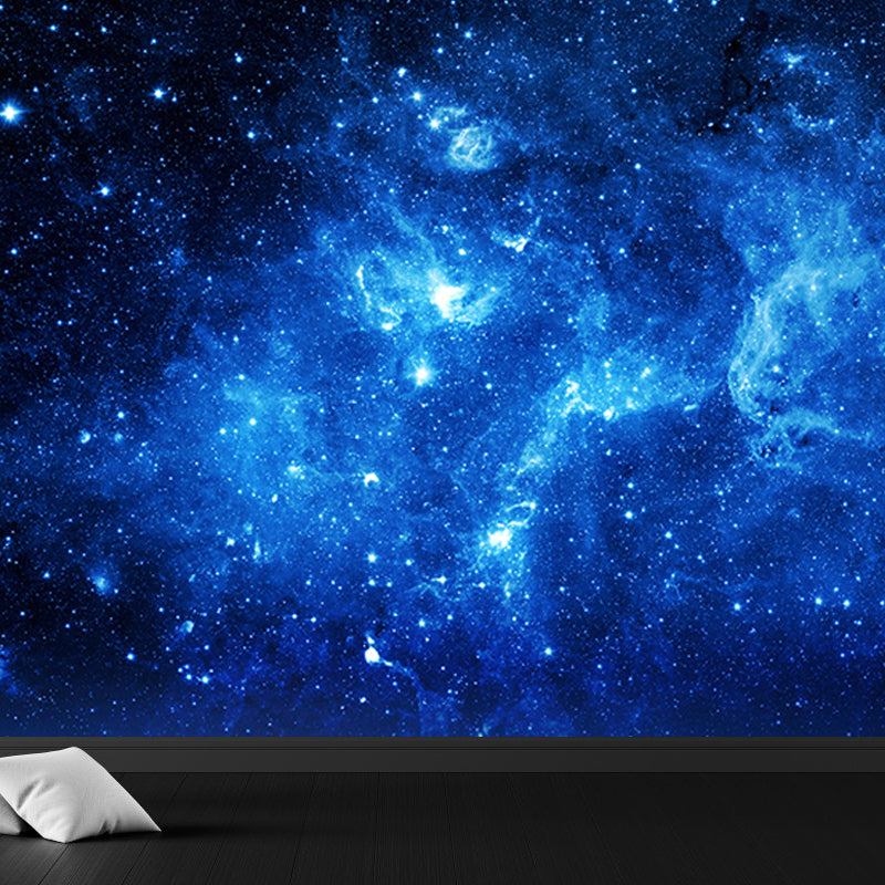 Dark Blue Nebula Mural Wallpaper Space Modern Washable Wall Covering for Kitchen Clearhalo 'Wall Decor' 'Wall Mural' 1689717