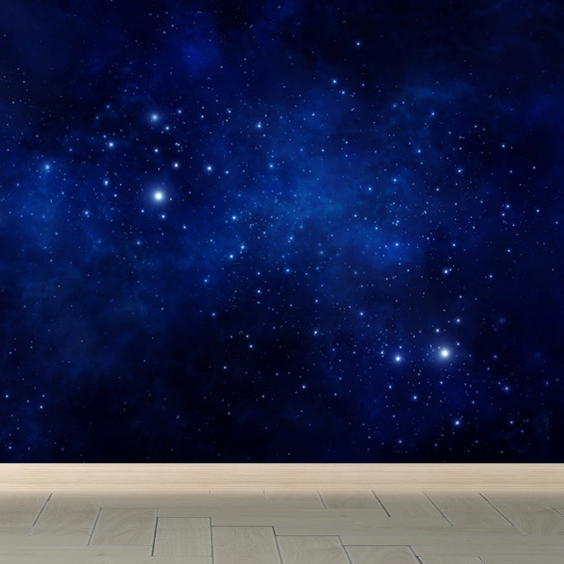 Dark Blue Nebula Mural Wallpaper Space Modern Washable Wall Covering for Kitchen Clearhalo 'Wall Decor' 'Wall Mural' 1689722