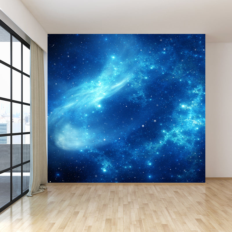 Dark Blue Nebula Mural Wallpaper Space Modern Washable Wall Covering for Kitchen Clearhalo 'Wall Decor' 'Wall Mural' 1689726