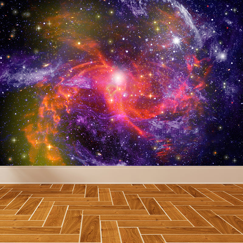 Dark Color Contemporary Wall Mural Huge Black Hole Wall Covering for Living Room Purple Clearhalo 'Wall Decor' 'Wall Mural' 1689735