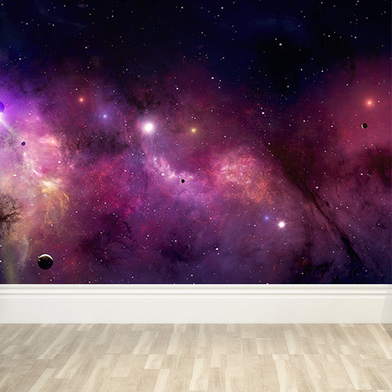 Purple Black Hole Mural Wallpaper for Decoration Modern Living Room Wall Covering Clearhalo 'Wall Decor' 'Wall Mural' 1689762