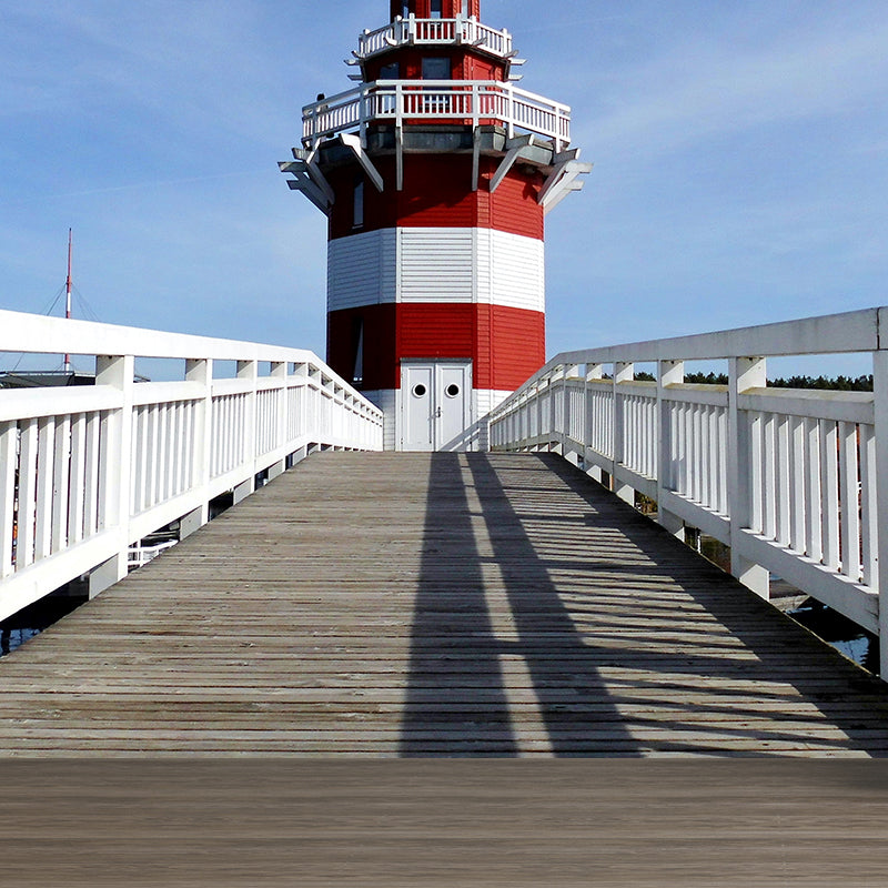 Photography Style Beacon Wall Mural for Living Room, Blue, Custom Size Available Clearhalo 'Wall Decor' 'Wall Mural' 1689801