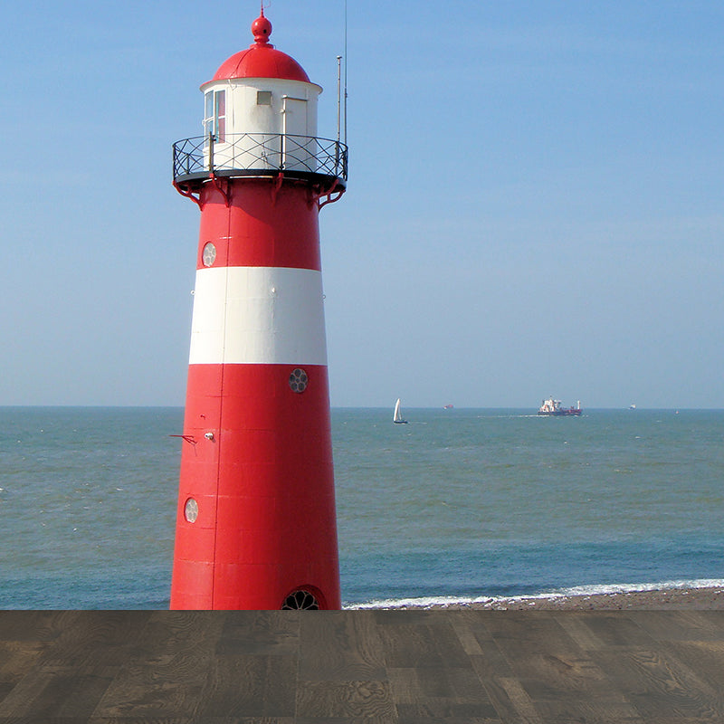 Photography Style Beacon Wall Mural for Living Room, Blue, Custom Size Available Clearhalo 'Wall Decor' 'Wall Mural' 1689805