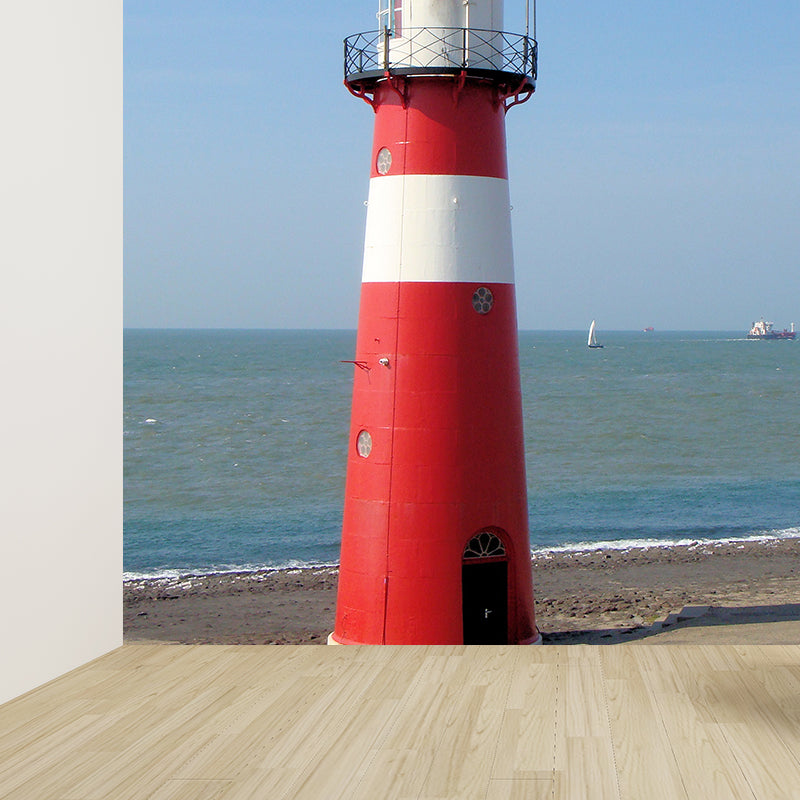 Photography Style Beacon Wall Mural for Living Room, Blue, Custom Size Available Clearhalo 'Wall Decor' 'Wall Mural' 1689806