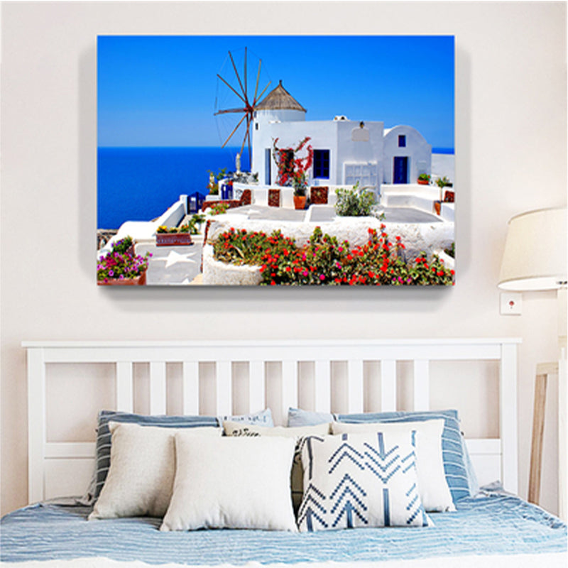 Photograph Coastal Canvas Wall Art Beach Scenery in Light Color for Sitting Room Blue Clearhalo 'Art Gallery' 'Canvas Art' 'Coastal Art Gallery' 'Nautical' Arts' 1689899