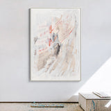 Pink Abstract Wall Art Textured Surface Contemporary House Interior Canvas Print Pink