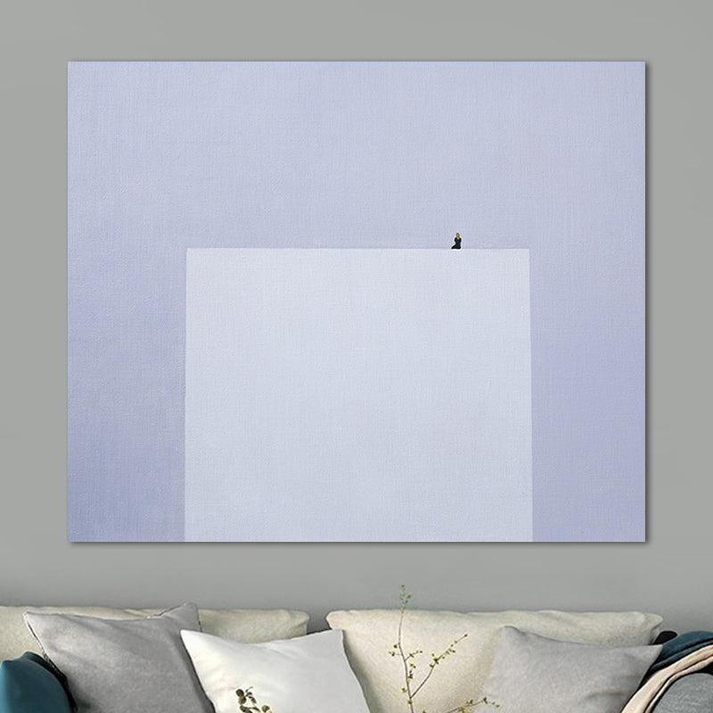 Light Color Hiking Painting Textured Minimalism Style Boys Bedroom Wall Art Print Purple Clearhalo 'Art Gallery' 'Canvas Art' 'Contemporary Art Gallery' 'Contemporary Art' 'Minimalism' 'Minimalist Art Gallery' 'Scandinavian' Arts' 1689935
