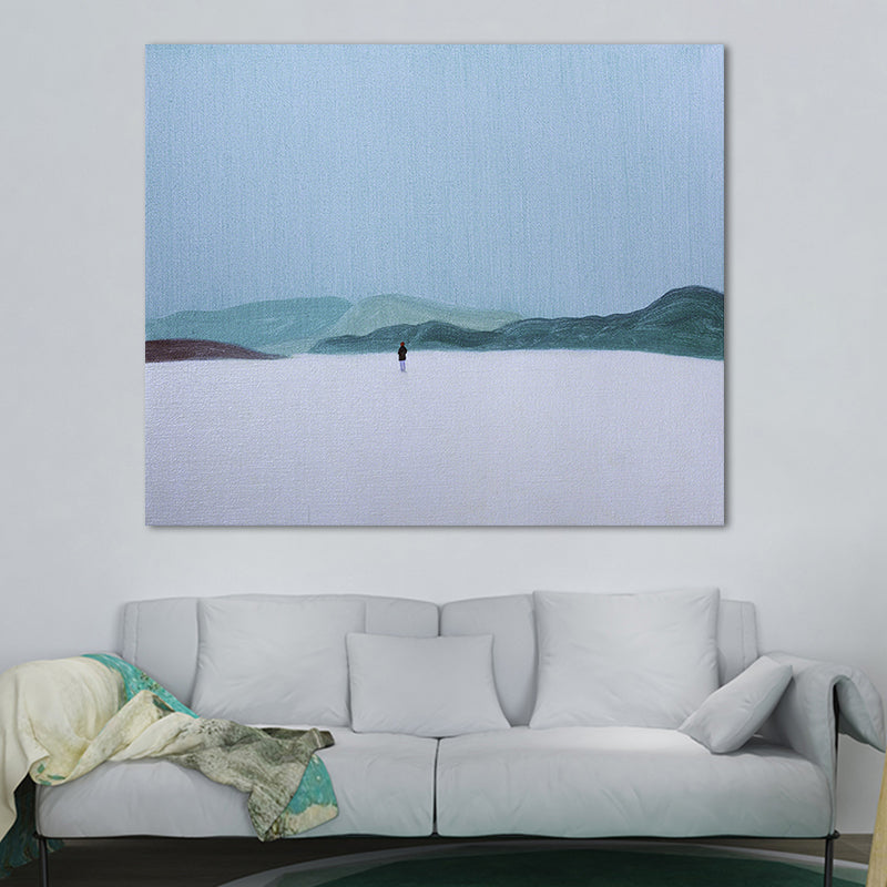 Light Color Hiking Painting Textured Minimalism Style Boys Bedroom Wall Art Print Clearhalo 'Art Gallery' 'Canvas Art' 'Contemporary Art Gallery' 'Contemporary Art' 'Minimalism' 'Minimalist Art Gallery' 'Scandinavian' Arts' 1689944