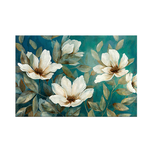 Floweret Canvas Wall Art Traditional Stylish Blossom Painting in White for Living Room Clearhalo 'Art Gallery' 'Canvas Art' 'Traditional' Arts' 1689953