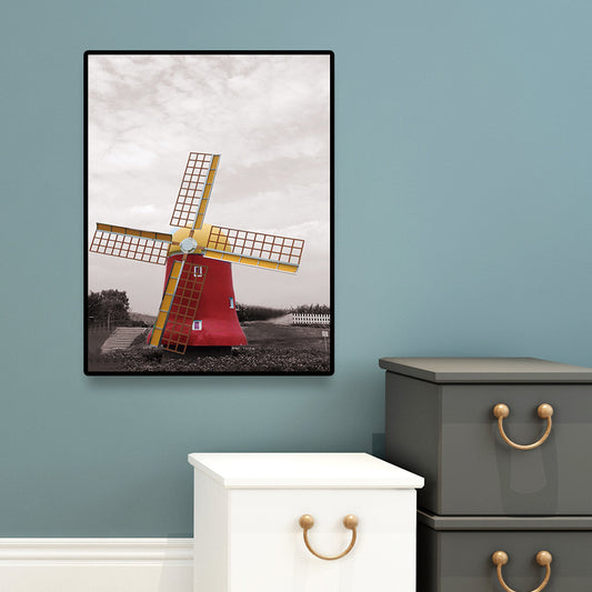 Contemporary Windmill Canvas Wall Art Bright Color Textured Wall Decor for Bedroom Clearhalo 'Art Gallery' 'Canvas Art' 'Contemporary Art Gallery' 'Modern' Arts' 1689966