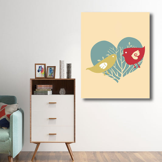 Minimalism for Kids Wrapped Canvas Birds Multicolored Wall Art Decor, Multiple Sizes Clearhalo 'Art Gallery' 'Canvas Art' 'Kids' Arts' 1689980