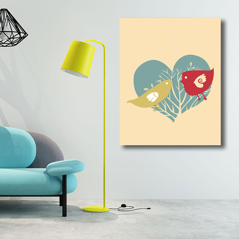 Minimalism for Kids Wrapped Canvas Birds Multicolored Wall Art Decor, Multiple Sizes Clearhalo 'Art Gallery' 'Canvas Art' 'Kids' Arts' 1689981