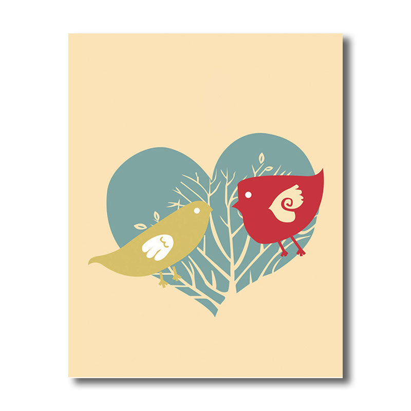 Minimalism for Kids Wrapped Canvas Birds Multicolored Wall Art Decor, Multiple Sizes Clearhalo 'Art Gallery' 'Canvas Art' 'Kids' Arts' 1689982