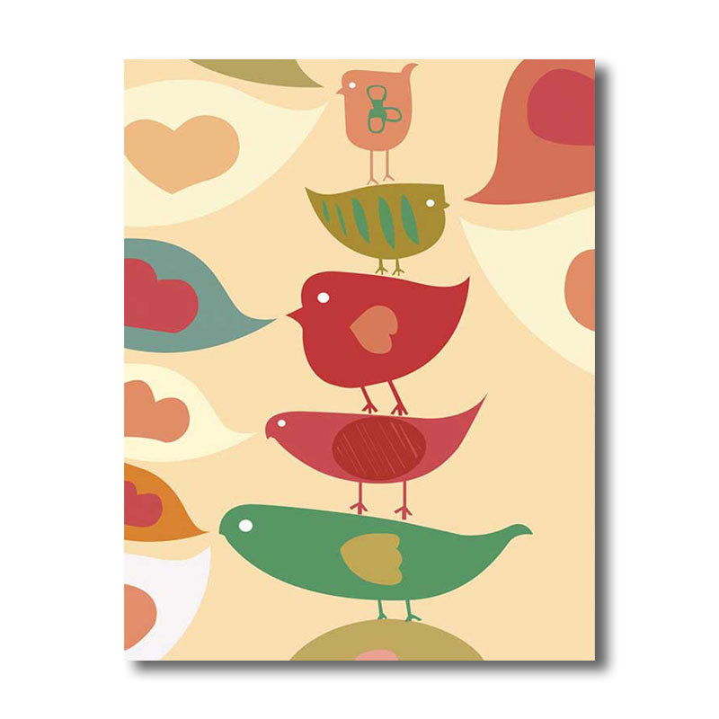 Minimalism for Kids Wrapped Canvas Birds Multicolored Wall Art Decor, Multiple Sizes Clearhalo 'Art Gallery' 'Canvas Art' 'Kids' Arts' 1689989