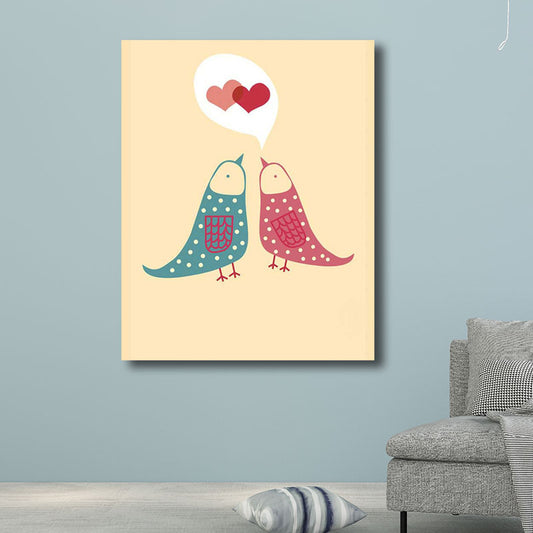 Minimalism for Kids Wrapped Canvas Birds Multicolored Wall Art Decor, Multiple Sizes Pink Clearhalo 'Art Gallery' 'Canvas Art' 'Kids' Arts' 1689990