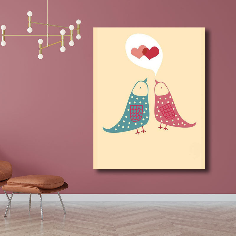 Minimalism for Kids Wrapped Canvas Birds Multicolored Wall Art Decor, Multiple Sizes Clearhalo 'Art Gallery' 'Canvas Art' 'Kids' Arts' 1689991