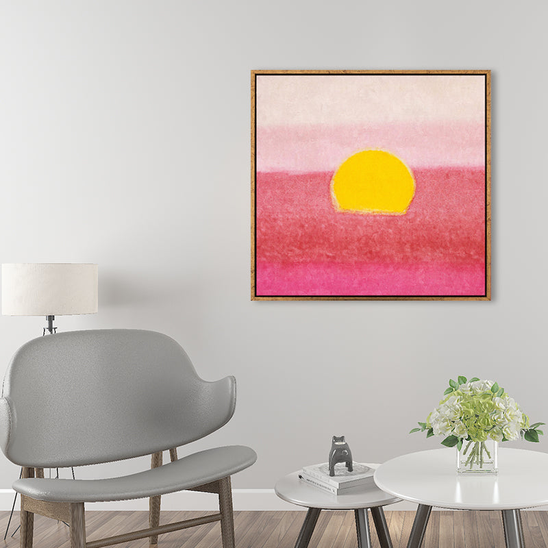 Painting Print Pop Art Canvas with Andy Warhol Sunset Scenery in Pink and Yellow Clearhalo 'Art Gallery' 'Canvas Art' 'Kids' Arts' 1690023