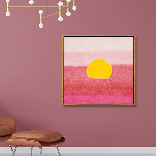 Painting Print Pop Art Canvas with Andy Warhol Sunset Scenery in Pink and Yellow Clearhalo 'Art Gallery' 'Canvas Art' 'Kids' Arts' 1690024