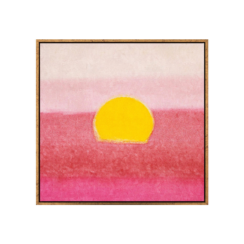 Painting Print Pop Art Canvas with Andy Warhol Sunset Scenery in Pink and Yellow Clearhalo 'Art Gallery' 'Canvas Art' 'Kids' Arts' 1690025