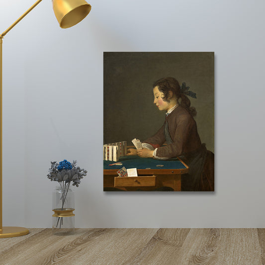 Figure Reading Portrait Painting Traditional Textured Canvas Wall Art in Dark Color Clearhalo 'Arts' 'Canvas Art' 1690044