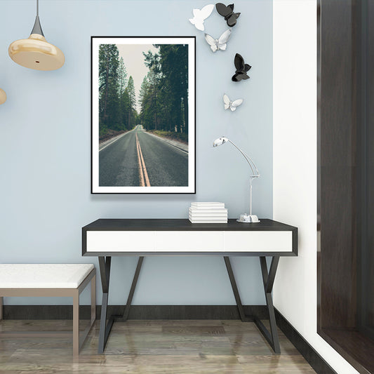 Modern Highway in Forest Canvas for Parlor Wall Art Decor in Green, Multiple Size Available Clearhalo 'Art Gallery' 'Canvas Art' 'Contemporary Art Gallery' 'Modern' Arts' 1690125