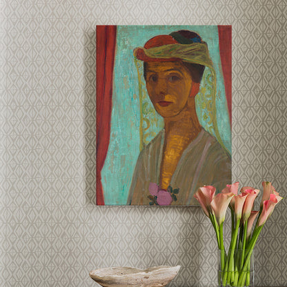 Maiden and Flower Wall Decor Vintage Textured Bedroom Canvas, Multiple Size Options Brown Clearhalo 'Arts' 'Canvas Art' 1690135