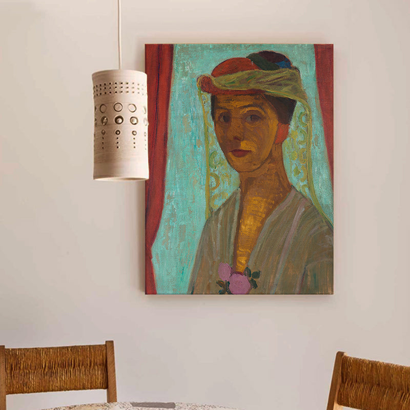 Maiden and Flower Wall Decor Vintage Textured Bedroom Canvas, Multiple Size Options Clearhalo 'Arts' 'Canvas Art' 1690136