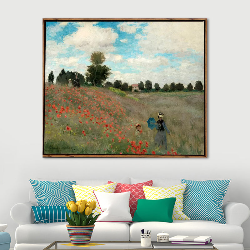 Pastel Color Hiking Wall Decor Textured Canvas for Bedroom, Multiple Sizes Available Clearhalo 'Art Gallery' 'Canvas Art' 'Traditional' Arts' 1690143