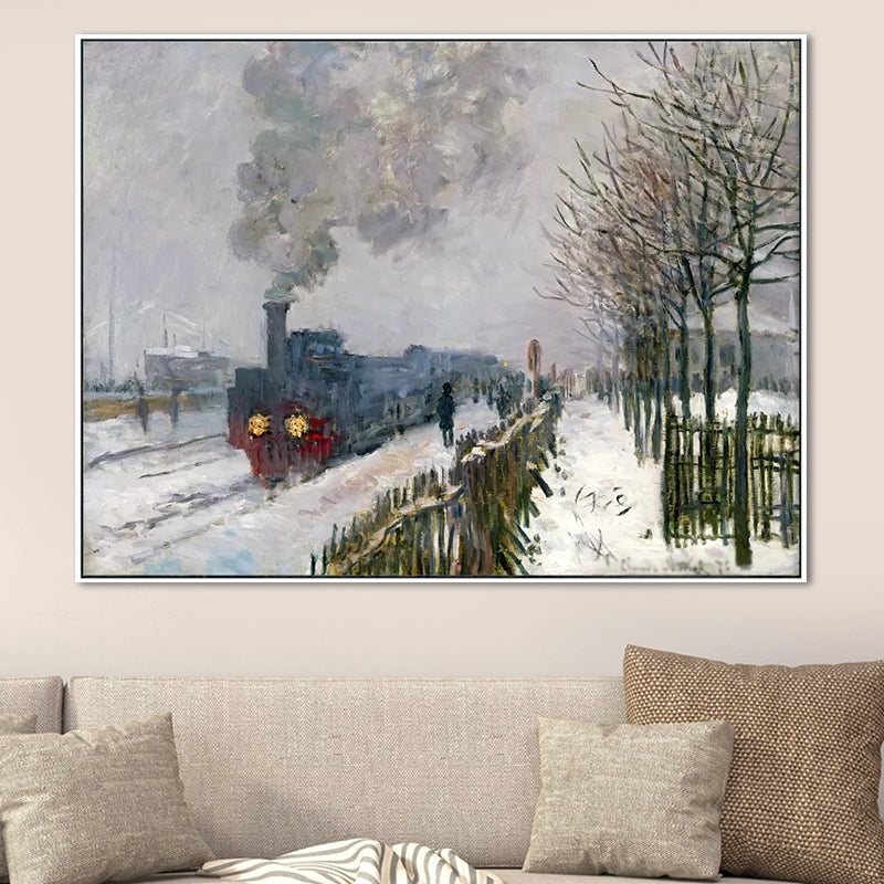 Pastel Color Hiking Wall Decor Textured Canvas for Bedroom, Multiple Sizes Available Grey Clearhalo 'Art Gallery' 'Canvas Art' 'Traditional' Arts' 1690149