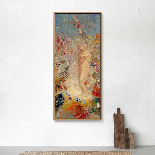 Traditional Standing Nude Figure Art in Orange Textured Wall Decor for Living Room Clearhalo 'Art Gallery' 'Canvas Art' 'Traditional' Arts' 1690194