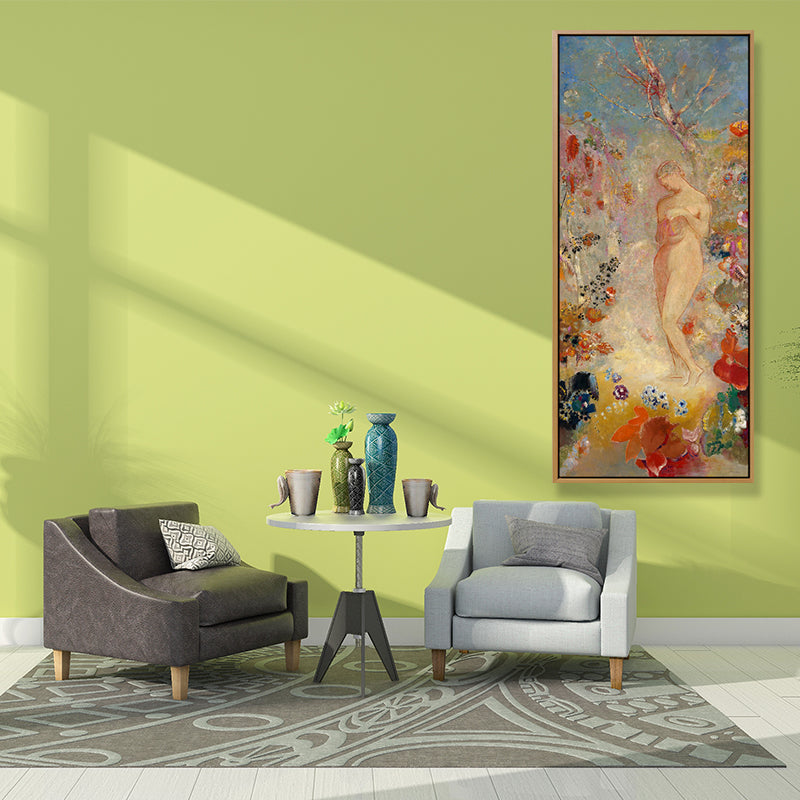 Traditional Standing Nude Figure Art in Orange Textured Wall Decor for Living Room Clearhalo 'Art Gallery' 'Canvas Art' 'Traditional' Arts' 1690195