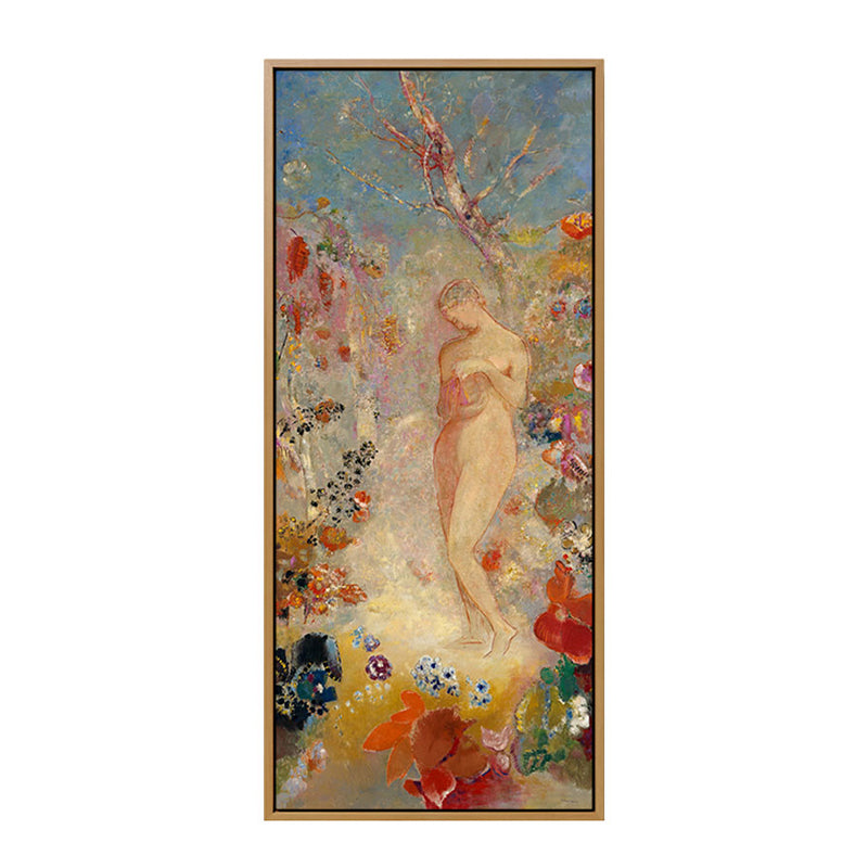 Traditional Standing Nude Figure Art in Orange Textured Wall Decor for Living Room Clearhalo 'Art Gallery' 'Canvas Art' 'Traditional' Arts' 1690196