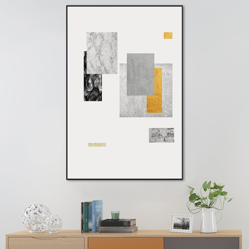 Textured Abstract Geometric Wall Art Nordic Canvas Paint for Dining Room, Multiple Sizes Clearhalo 'Arts' 'Canvas Art' 1690199