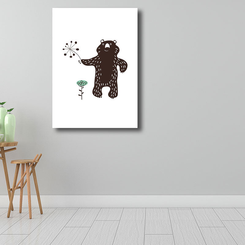 Multicolored Cartoon Animal Canvas Minimalism Decorative Wall Art Print for Kids Room Clearhalo 'Art Gallery' 'Canvas Art' 'Kids' Arts' 1690310
