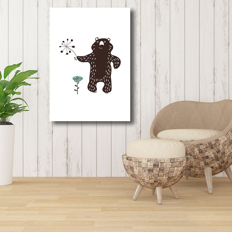 Multicolored Cartoon Animal Canvas Minimalism Decorative Wall Art Print for Kids Room Clearhalo 'Art Gallery' 'Canvas Art' 'Kids' Arts' 1690311