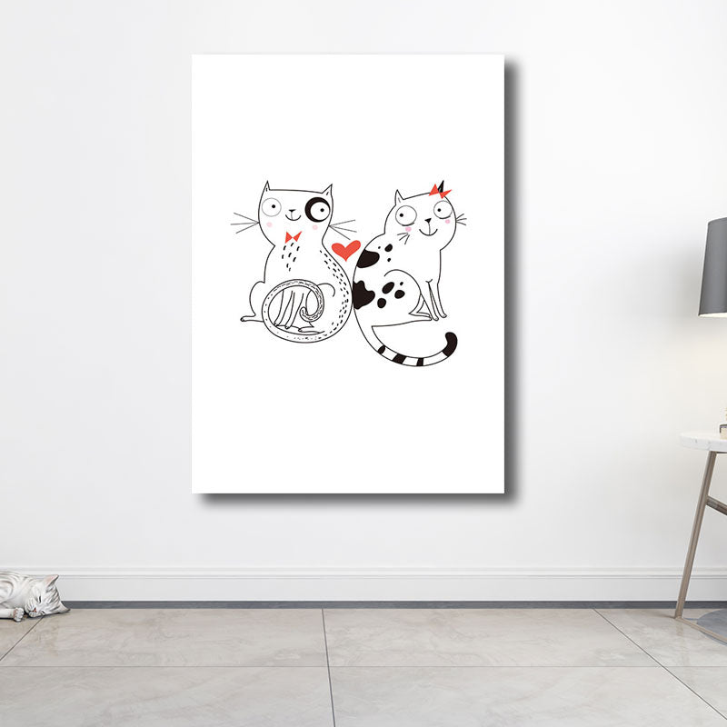 Multicolored Cartoon Animal Canvas Minimalism Decorative Wall Art Print for Kids Room Clearhalo 'Art Gallery' 'Canvas Art' 'Kids' Arts' 1690317