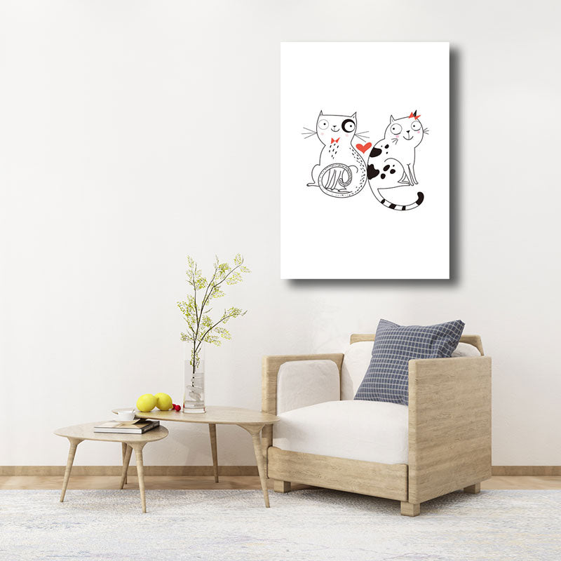 Multicolored Cartoon Animal Canvas Minimalism Decorative Wall Art Print for Kids Room Clearhalo 'Art Gallery' 'Canvas Art' 'Kids' Arts' 1690318