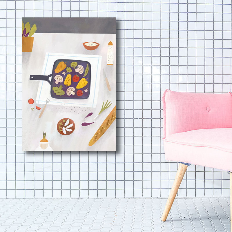 Colorful Cooking Canvas Art Print Diet Modernist Home Decor Paintings for Restaurant Clearhalo 'Art Gallery' 'Canvas Art' 'Contemporary Art Gallery' 'Modern' Arts' 1690391