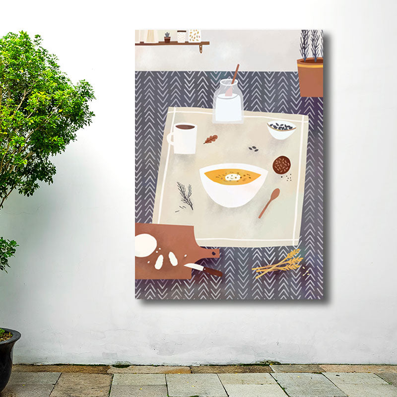 Colorful Cooking Canvas Art Print Diet Modernist Home Decor Paintings for Restaurant Clearhalo 'Art Gallery' 'Canvas Art' 'Contemporary Art Gallery' 'Modern' Arts' 1690398